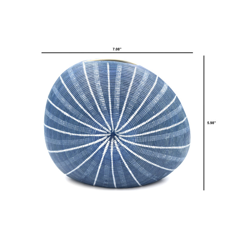 Bruster Jar, Blue, 6" H x 7" W x 3.5" D