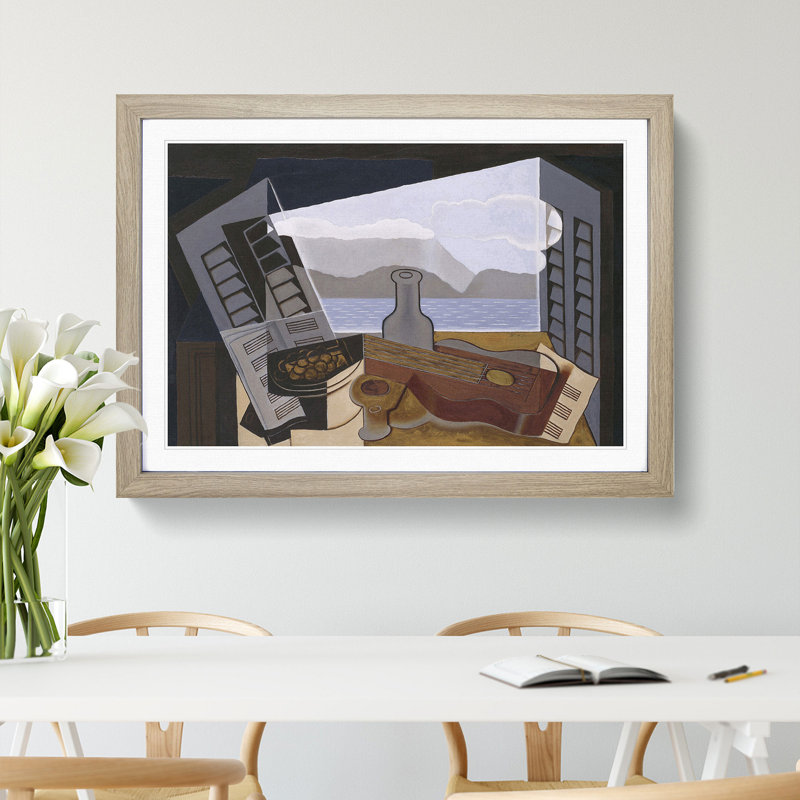 Open Window by Juan Gris - Framed Print, 27cm H x 36cm W x 2cm D, Oak Framed