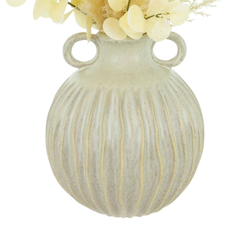 Pampas and Eucalyptus Arrangement in Ceramic Vase