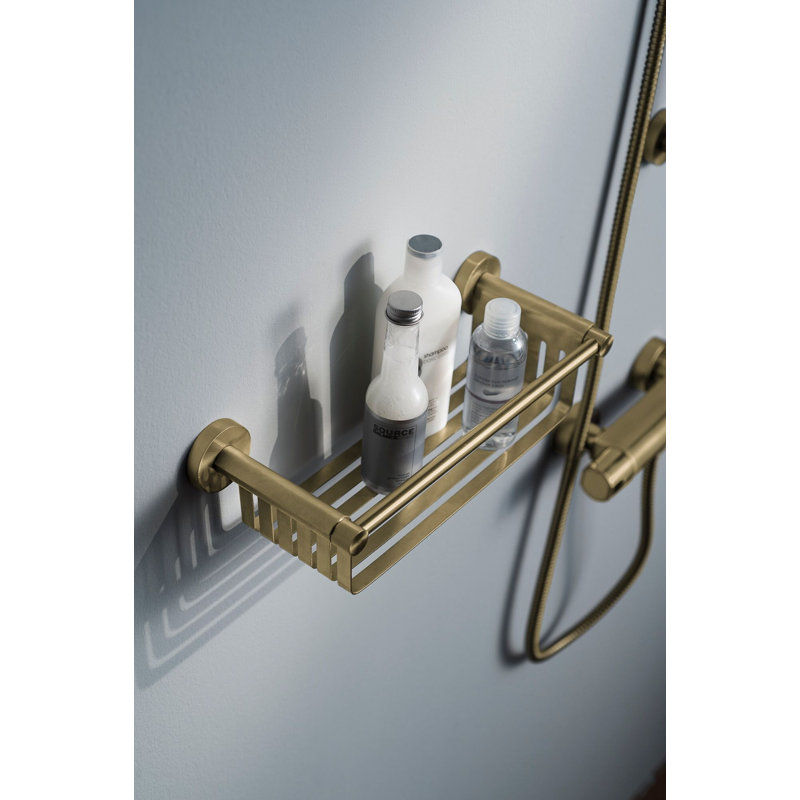 Stainless Steel Shower Shelf, Brushed Gold