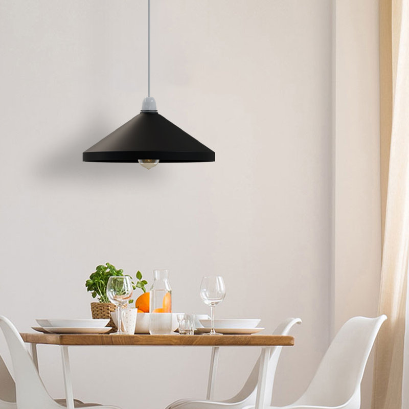 19cm H Metal Cone Lamp Shade ( Screw On ), Black