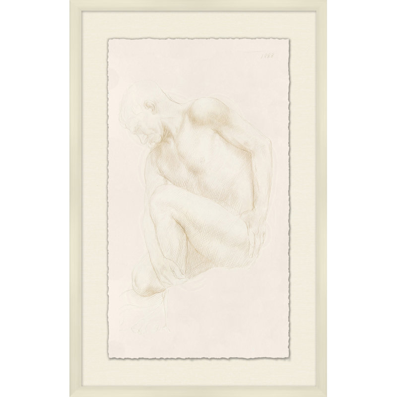 Male Nude 3' Framed Print on Glass