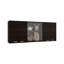 Meuble de rangement mural de cuisine TUHOME Jewlia 150 cm (L) à 6 portes avec égouttoir et étagères ouvertes – Noyer teinté-132780336