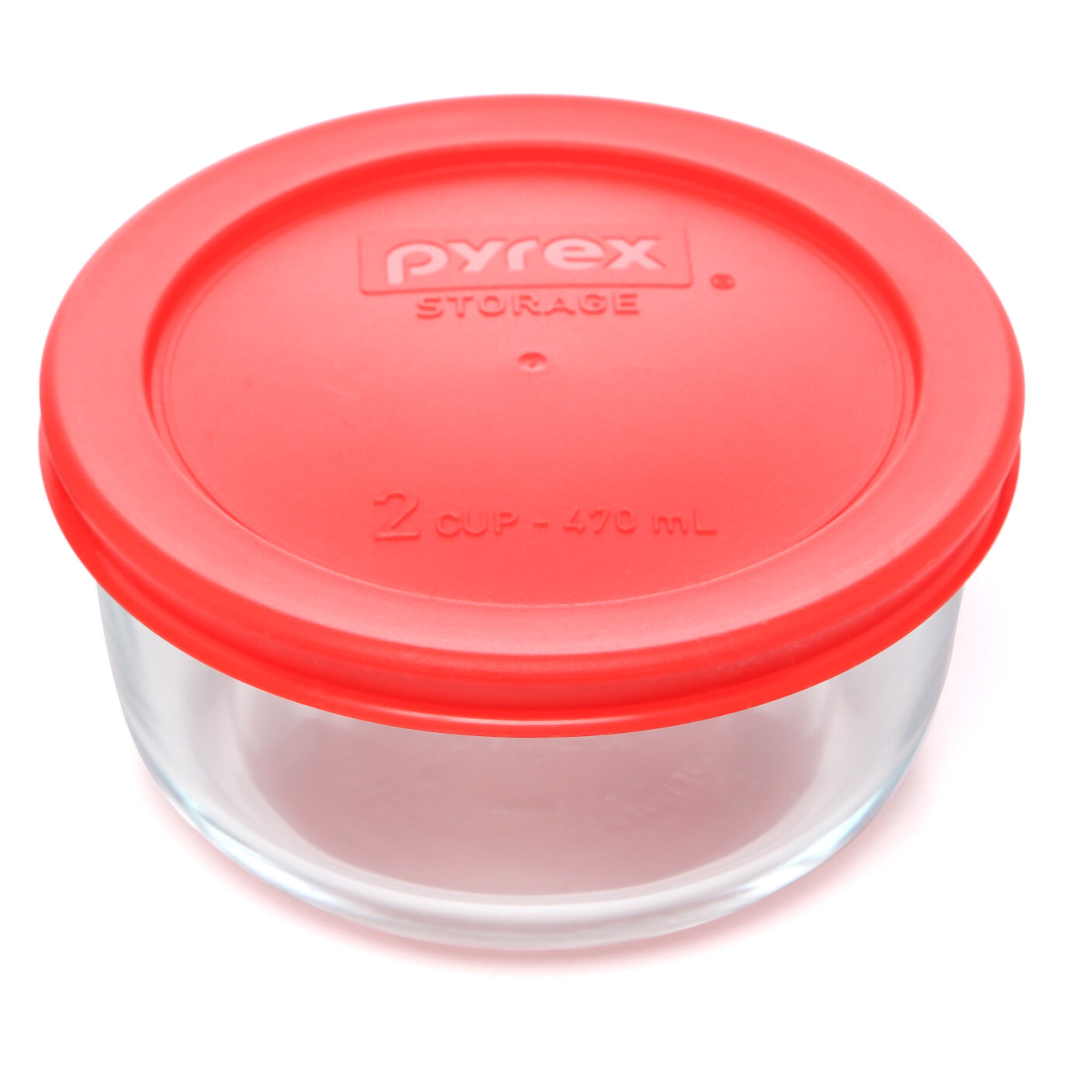 Pyrex Simply Store 4-Cup Single Glass Food Storage Container with Lid,  Non-Pourous Glass Round Meal Prep Container with Lid, BPA-Free Lid,  Dishwasher