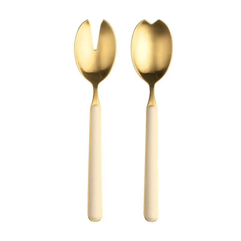 Fantasia Ice Oro Salad Servers, Porcelain