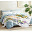 Jeté en flanelle transparente, molletonné et flocons de coton avec imprimé de tournesols-130069790