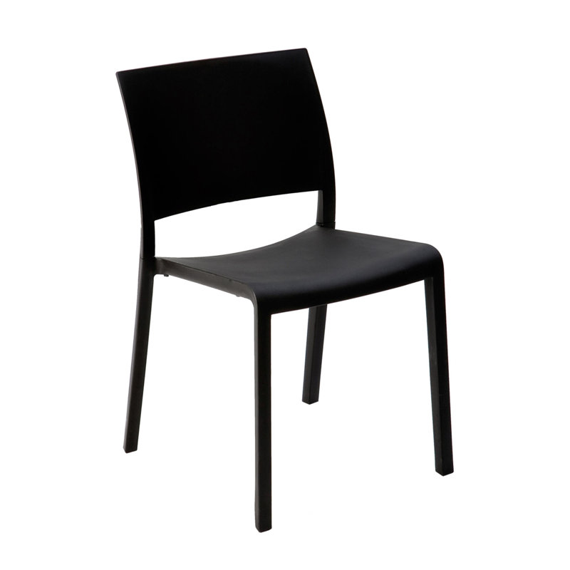 Fiona Outdoor Dining Side Chair, Black