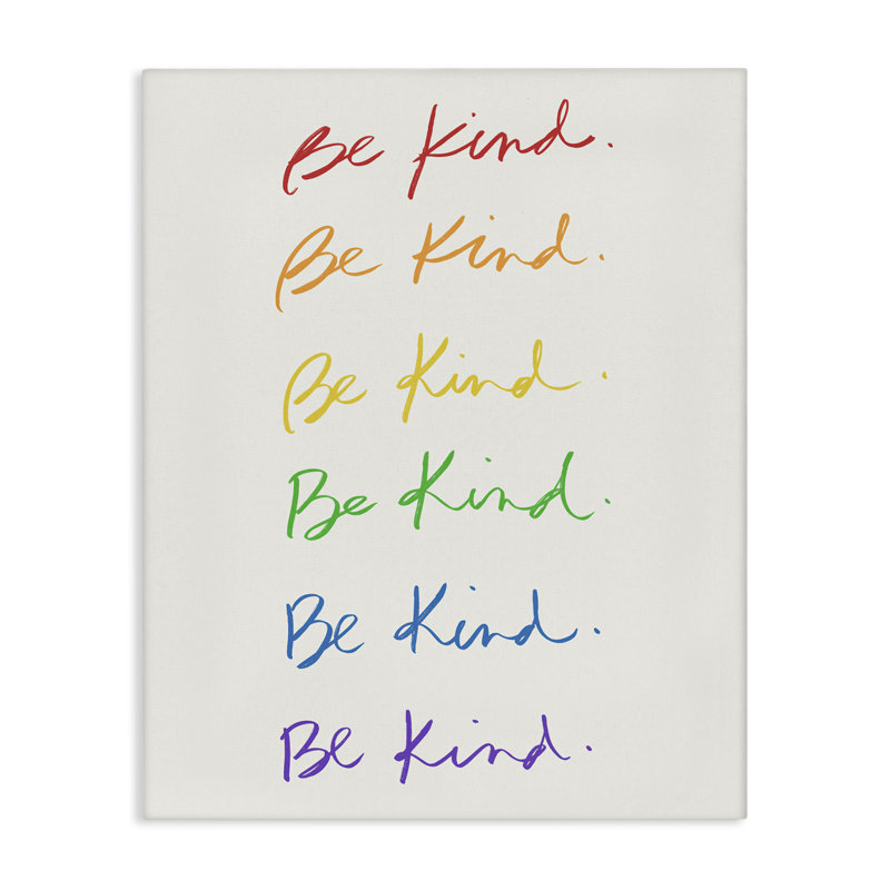 «Rainbow Be Kind», art mural sur toile par SD Graphics Studio, H 20 po x l 16 po