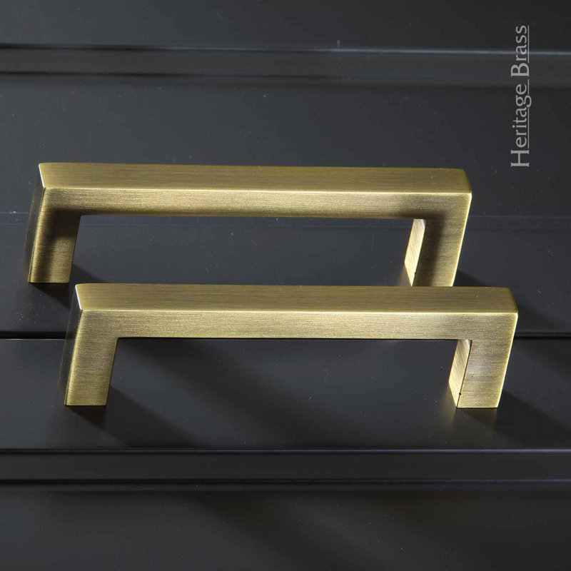 Heritage Brass Metro Heritage Cabinet Pull City Design, Antique Brass, 10.6cm L x 1cm W