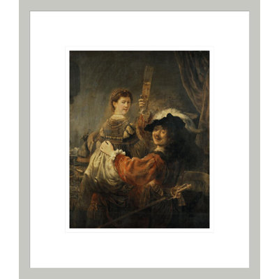 Rembrandt et saskia dans la parabole du fils prodigue par Rembrandt van Rijn - Estampe numérique encadrée