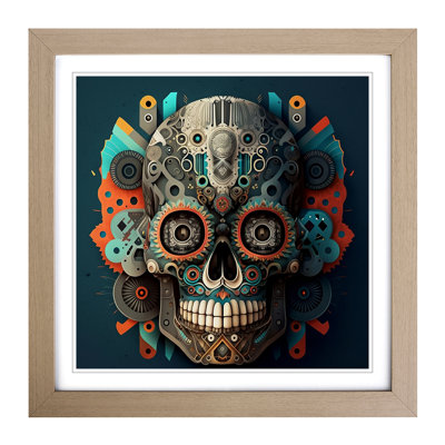 Sugar Skull Bauhaus - Framed Print