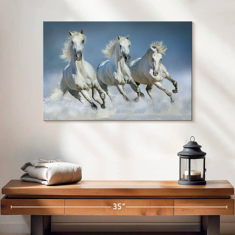 Brampt Dashing White Horses, H 16 po x l 24 po