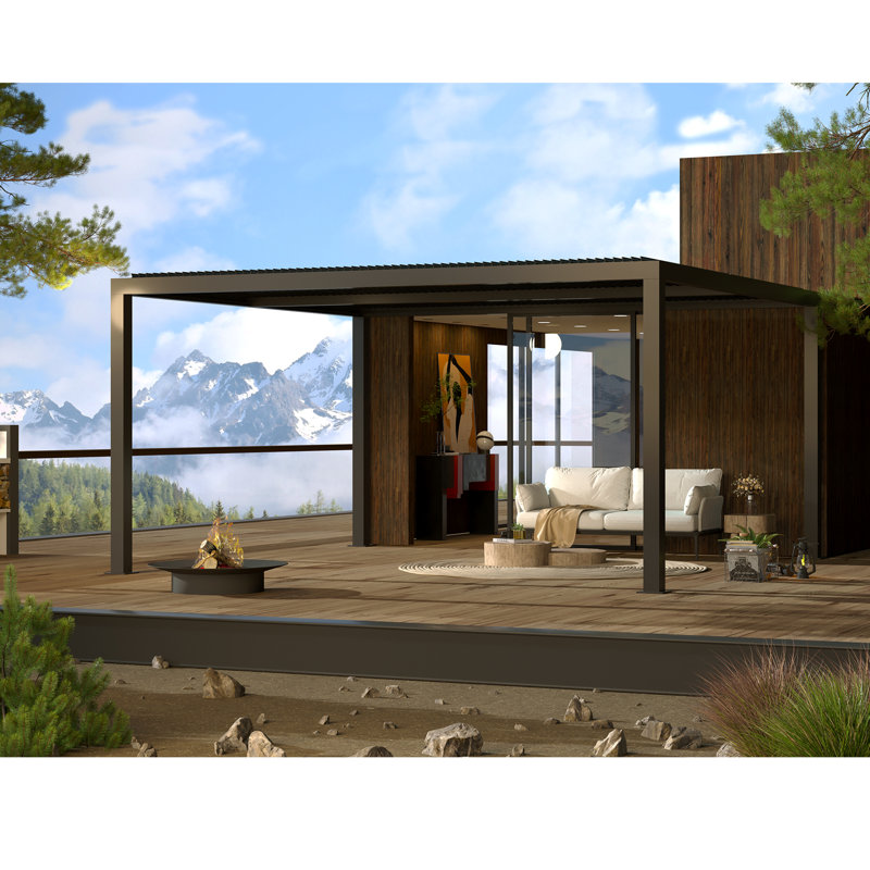 5m x 4m Aluminum Pergola, Grey