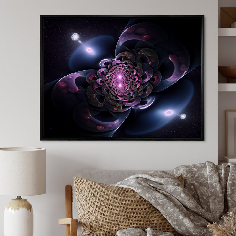 Quantum Fractal Infinity Futuristic sur toile, H 16 po x l 32 po x P 1 po, Cadre flottant noir