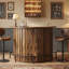 Table de bar avec rangement, unité de bar à 4 niveaux en forme d'arc avec repose-pieds, table de pub avec tablettes de rangement pour la maison, le salon, la cuisine (table seulement)
