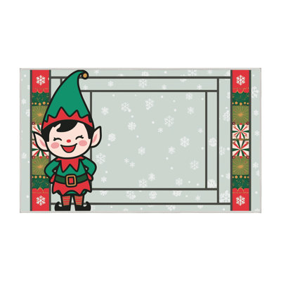 The Holiday Aisle® Washable Christmas Winter Holiday Rug