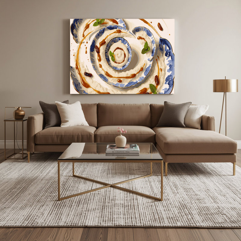 Art mural sur toile beige, Desserts, H 11 po x l 14 po