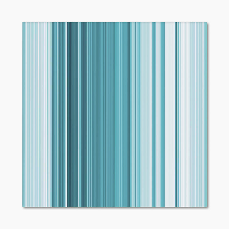 Reproduction d'art mural sur toile à rayures verticales turquoise, H 16 po x l 16 po x P 1 po, Toile tendue