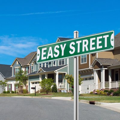 Metal Easy Street Road Tin Sign Bedroom Wall Art Man Cave Bar Garage Home Decor