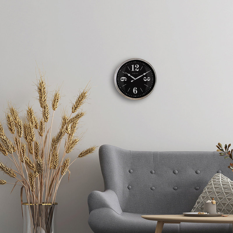 Metal Wall Clock, Black