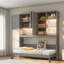 Lit escamotable moderne simple et compact avec rangement en MDF durable et peu encombrant