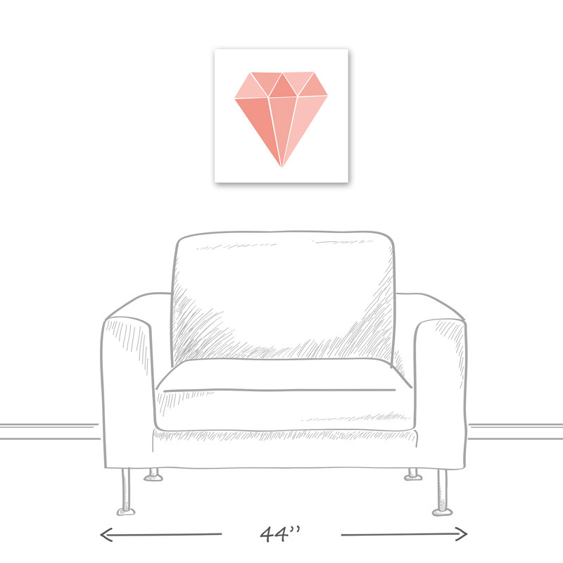 Art sur toile blushing diamond Carnie, H 16 po x l 16 po x P 1,25 po