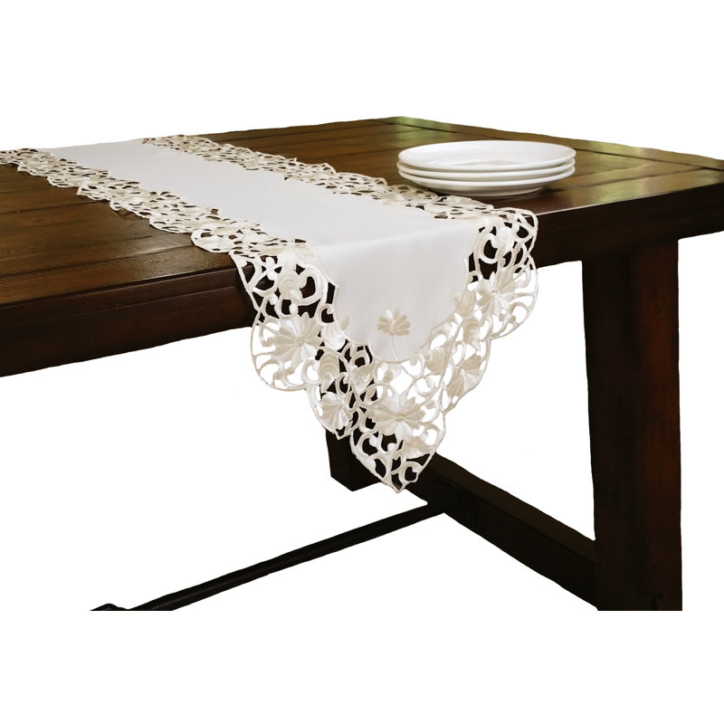 Sherill Embroidered Cutwork Table Runner, 54" L x 15" W