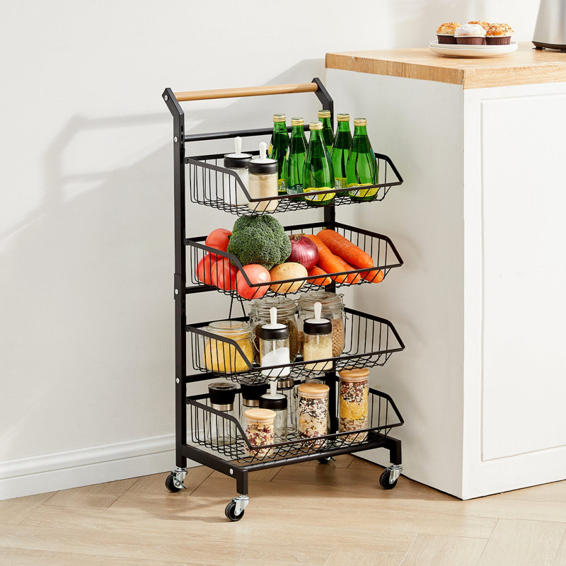91.5cm H x 41cm W Cart with Wheels, Black