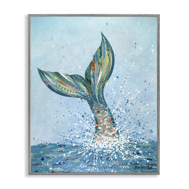 «Diving Mermaid Tail», estampe numérique encadrée par Jennifer Peck, Estampe numérique Farmhouse, H 14 po x l 11 po