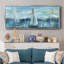 «Evening On The Bay», toile encadrée de qualité supérieure - prête à être accrochée-115045101-115045099