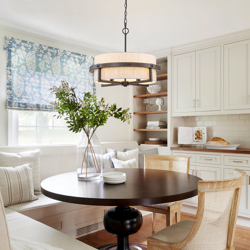 4-Light Dimmable Drum Chandelier