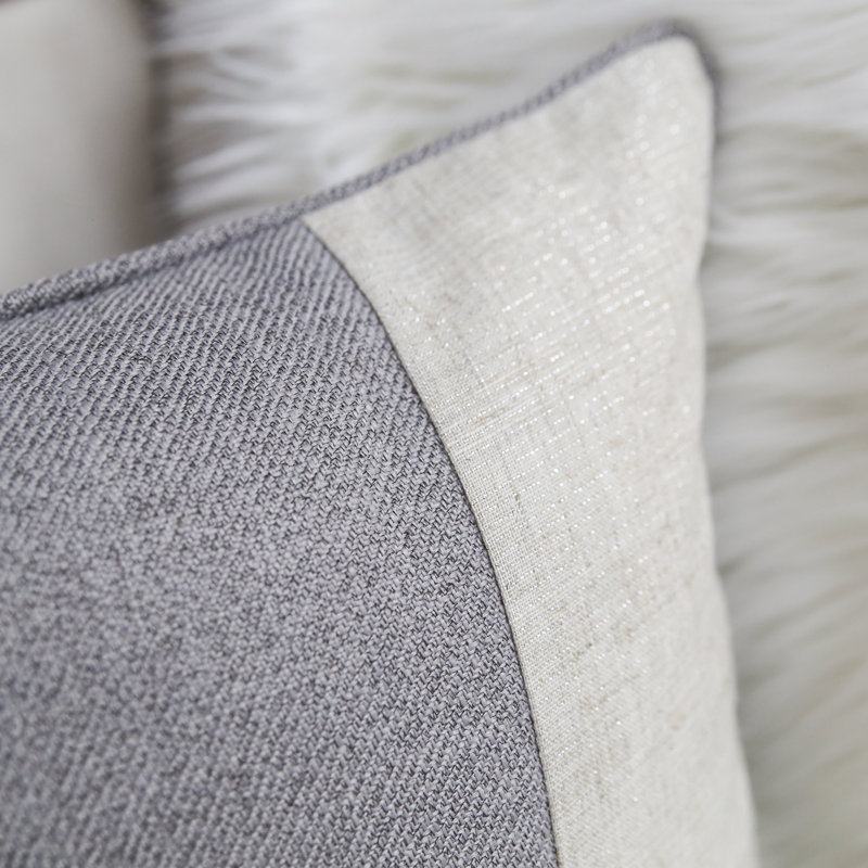  Rectangular Linen Pillow Cover & Insert, Gray