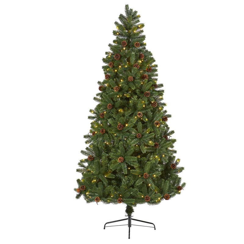 Lighted Artificial Spruce Christmas Tree, 7.5' H