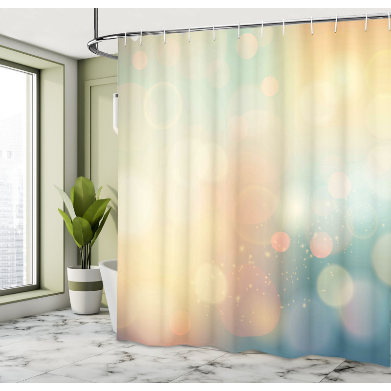Abstract Shower Curtain with Hooks Included, 75" H x 69" W