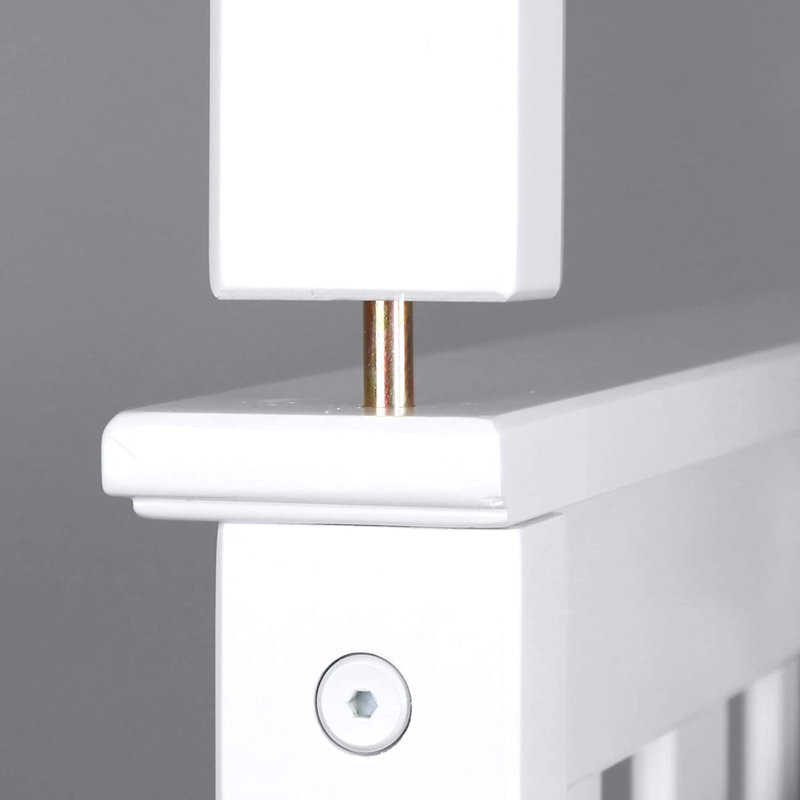 Lit standard en bois massif à 2 tiroirs Bartha, Blanc, Simple
