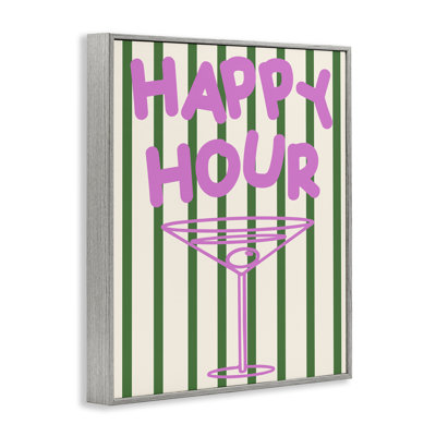 «Happy Hour on Stripes», estampe numérique encadrée, design par House Of Lulu