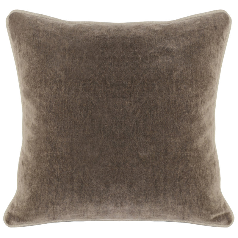 Harriet Cotton Throw Pillow, Square 18", Brown