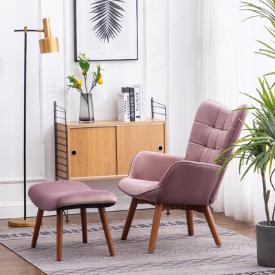 Fauteuil d'appoint intérieur capitonné avec repose-pieds
