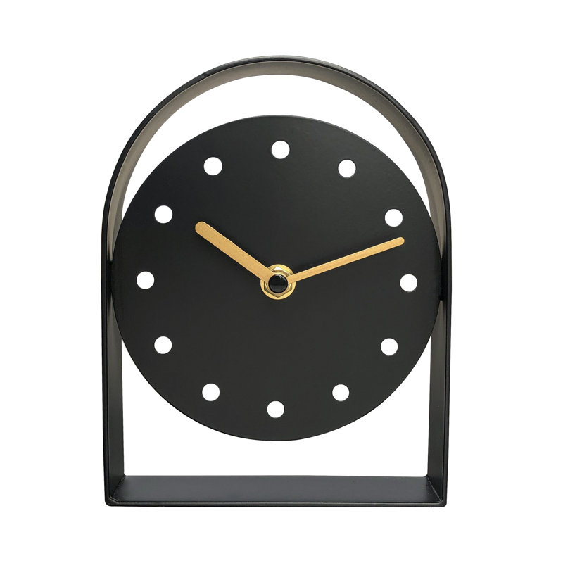 Aust Analog Metal Quartz Movement / Crystal Tabletop Clock, Black