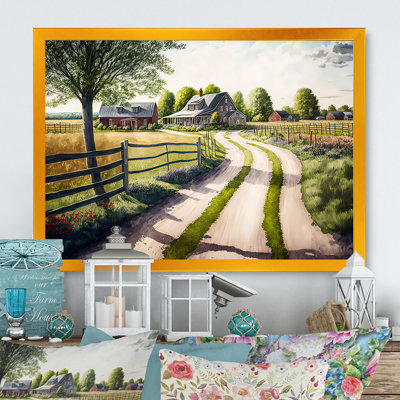 Calm Red Barn In Spring IV - Barn Landscape Art mural