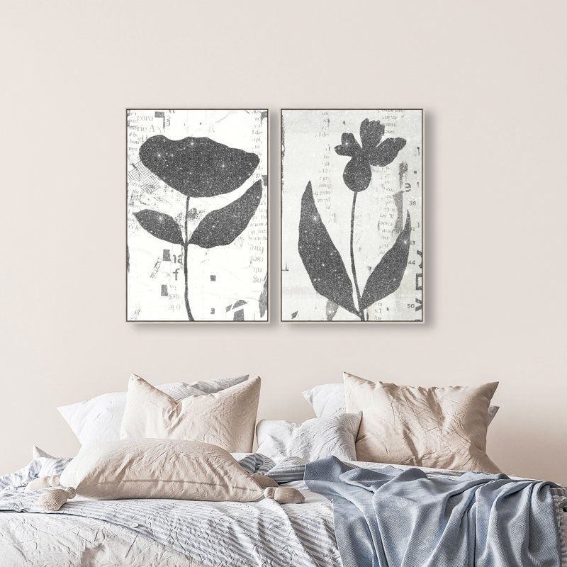 Single Flowers Set Set by Oliver Gal, 32"H x 22"W, Silver Floater Frame