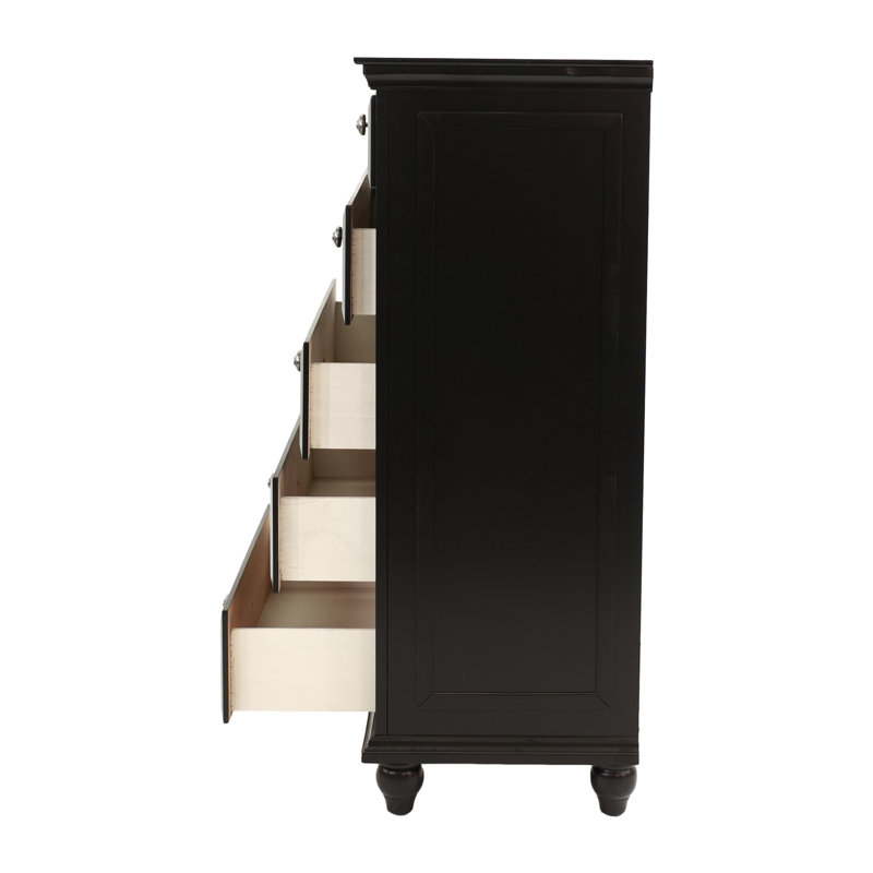 Commode 5 tiroirs noire Dontai