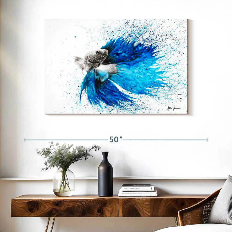 Brampt Phthalo Fish Tail, 26" H x 39" W