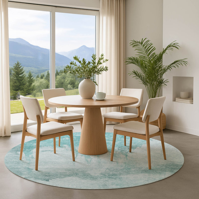 Premium Machine Washable Jacquez AMF1791 Modern Rug, Round 8'