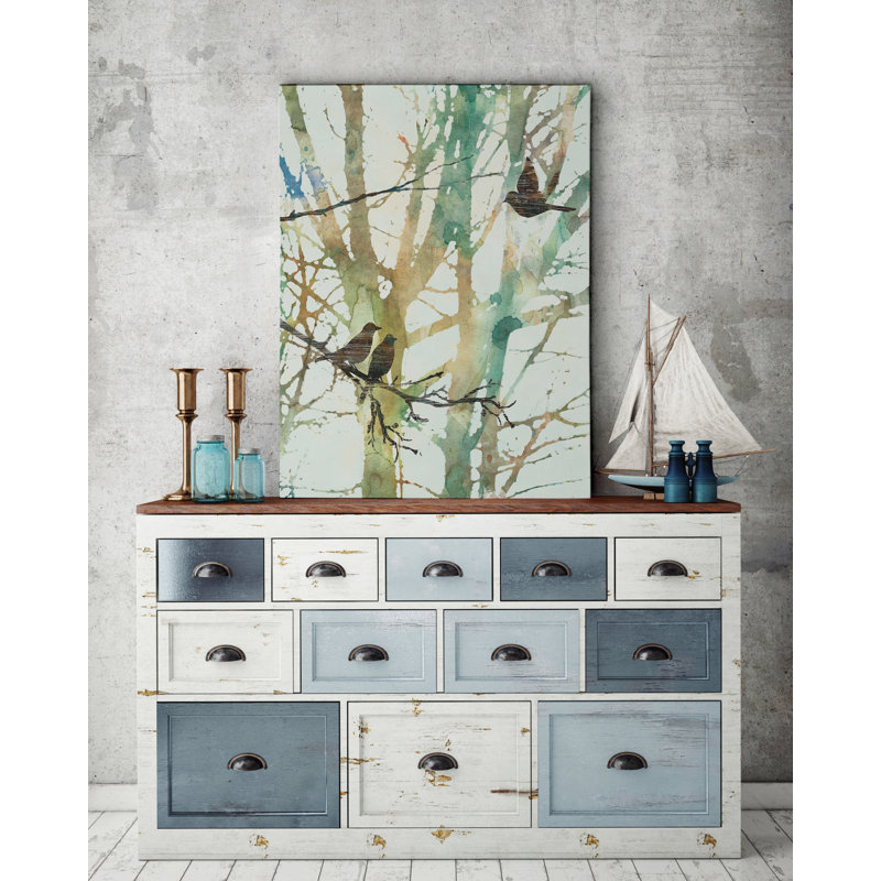 «Botanical Birds I», reproduction d'impression sur toile, H 36 po x l 48 po x P 1,5 po
