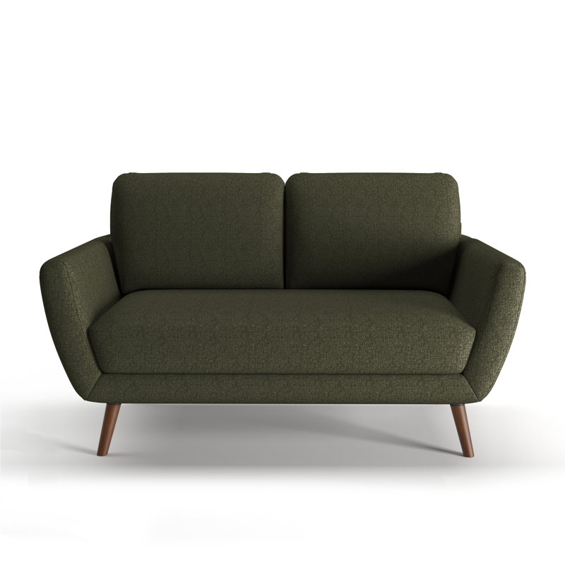 Carolos 58" Round Arms Loveseat, Olive Green