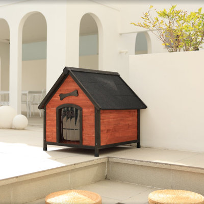 Niche pour chien 33 po en bois renforcé de polymère résistant aux intempéries pour l'extérieur