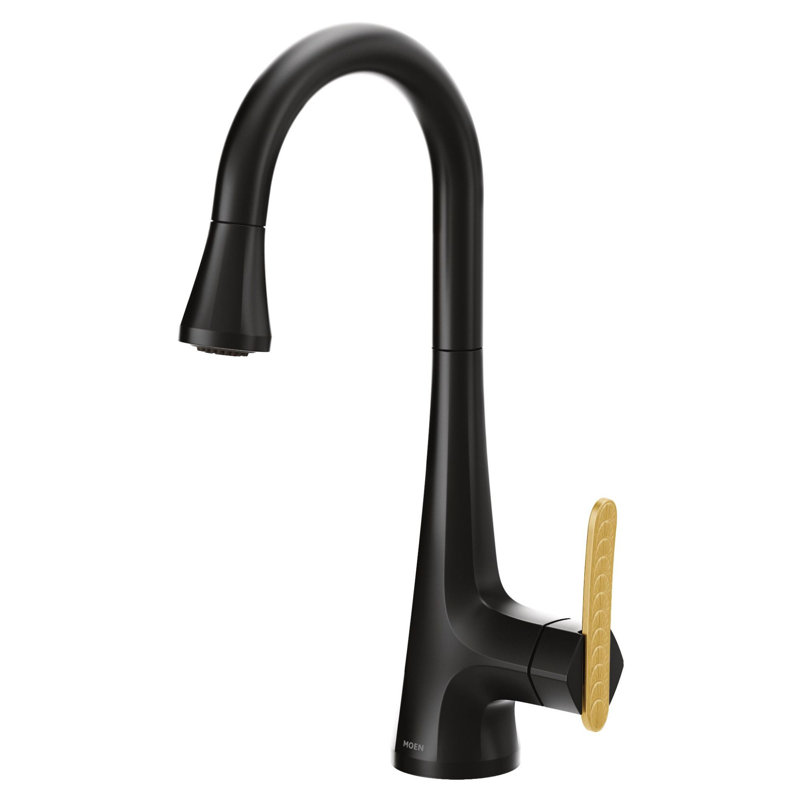 Sinema High Arc Pull Down Single Handle Kitchen Faucet with Power Clean and Reflex, Matte Black