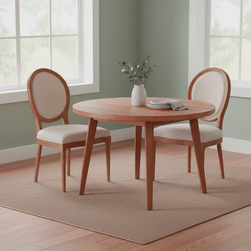 48cm H Polyester Blend Upholstered King Louis Back Accent, Beige