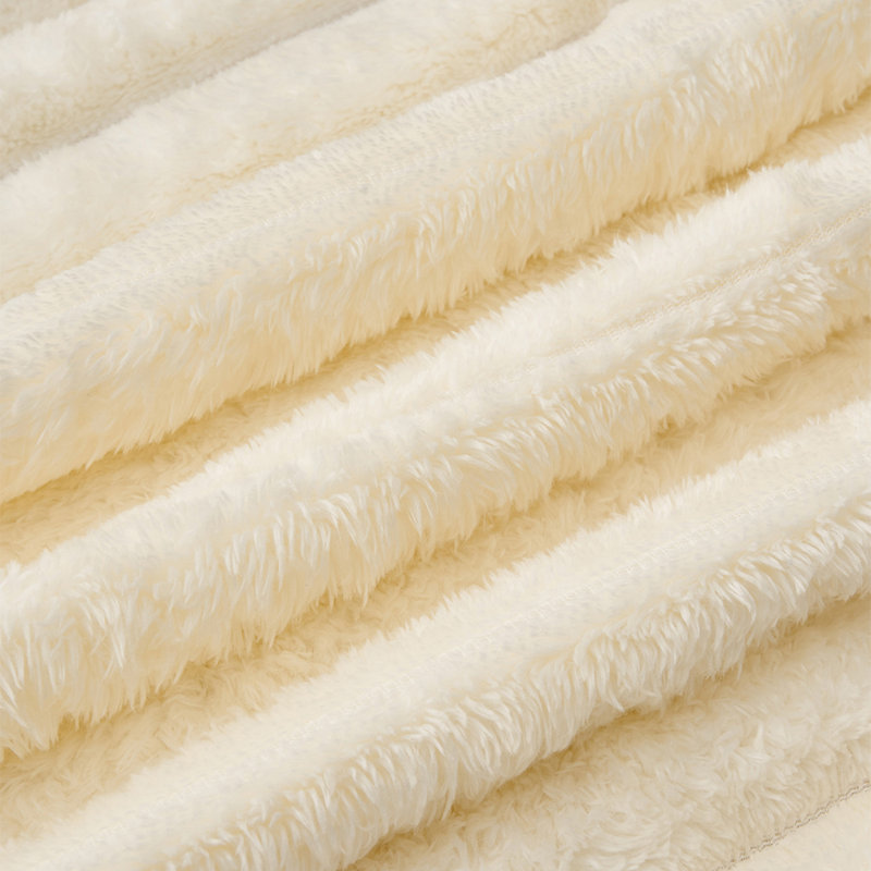 Striped Machine Tufted Blanket, 200cm x 150cm, Striped, Beige